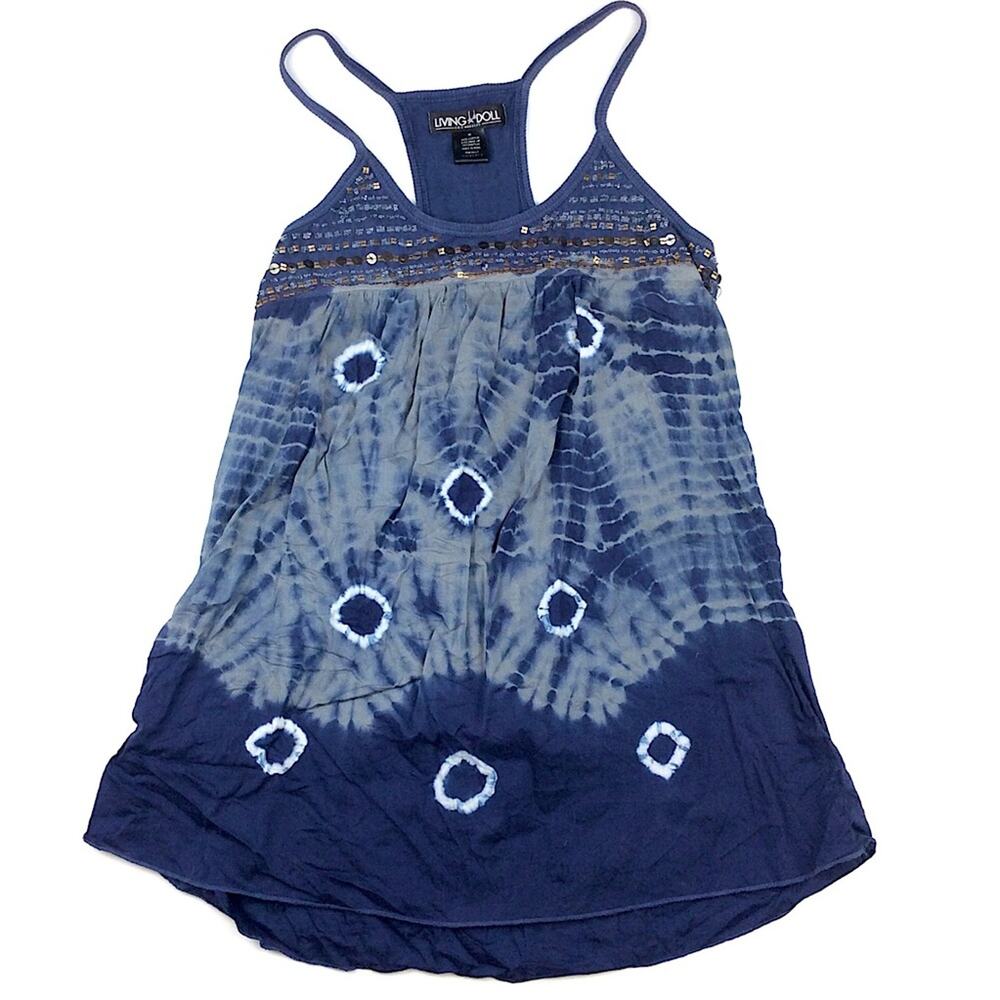 Embellished Tie Dye Tunic Tank Top